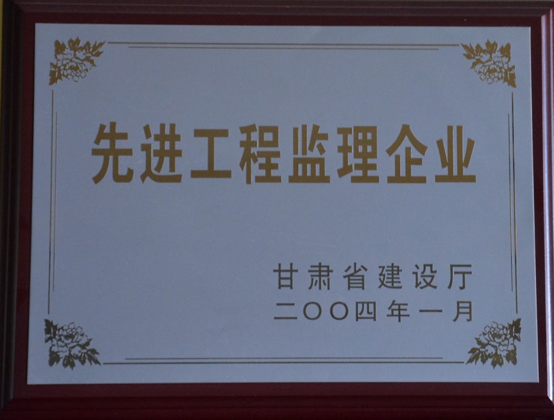 2004年甘肅省先進(jìn)監(jiān)理企業(yè)